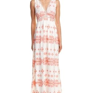 BB Dakota by Steve Madden White Coral Cutout Maxi Havana Dress Women's Size 8